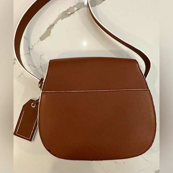 Isaac Mizrahi brown saddle bag purse crossbody NWOT faux Leather?? - Picture 7 of 9